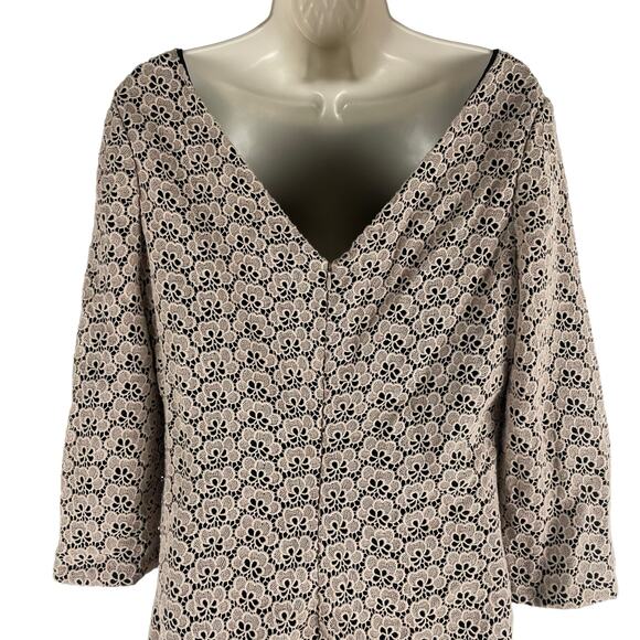 Diane von Furstenberg Sarita Lace Mini Dress Floral Tan Size 12 - Picture 6 of 7